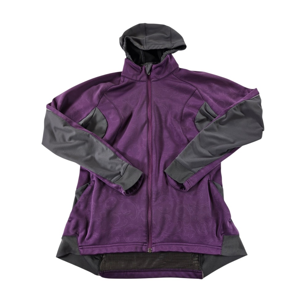 Novara Womens Large Cycling Jacket Fleece Lined Purple Removeable Hood